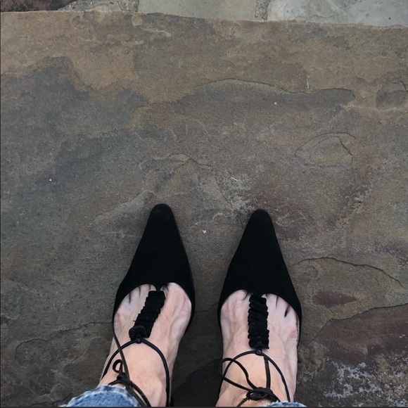 Manolo Blahnik Suede Lace Up Heels 39.5 - Picture 7 of 12